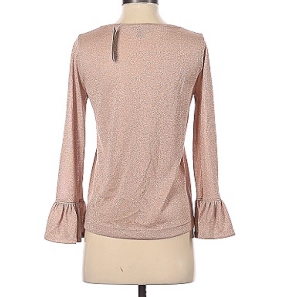NWT J.Crew Size XS Long Sleeve Top. Metallic Gold. - Picture 2 of 5